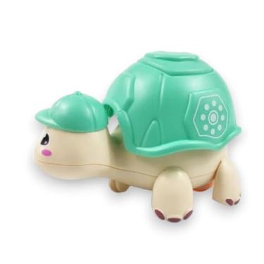 Imagem de Tartaruga de Brinquedo Educativo para Bebê, com Movimento, Anda Sozinha Animal Fujão (Verde)