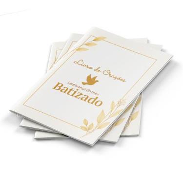 Imagem de 10 LIvrinhos Orações P/ Lembrancinha Batizado Dourado - Conceito Perso