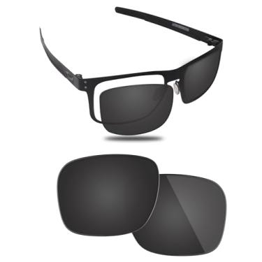 Imagem de Fiskr Lentes polarizadas de substituição compatíveis com óculos de sol Oakley Holbrook Metal OO4123 55 mm, resistente a impactos e ajuste perfeito - Preto clássico