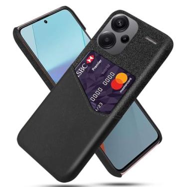 Imagem de Capa para Xiaomi Redmi Note 13 PRO PLUS,Tela e tampa de couro PU,Antideslizante,360°cobertura completa à prova de choque com 1 slot de cartão atrás,Prevenção de queda-Black