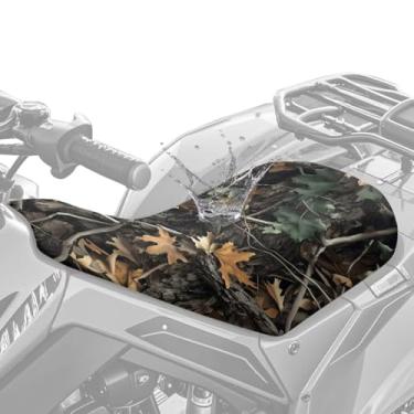 Imagem de Dreaweet Capa de assento de quadriciclo camuflagem floresta caça impermeável antiderrapante respirável capa de assento de quatro rodas compatível com Polaris Sportsman Honda Rancher Foreman Scrambler