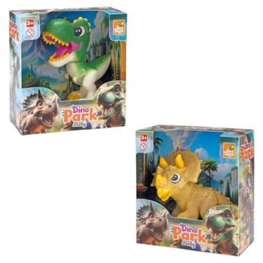 Imagem de Dinossauro Baby Rex e Triceratops Vinil Brinquedo Meninos - BEE TOYS, 