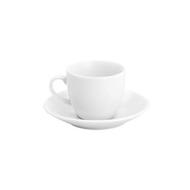 Imagem de Xícara P/café C/píres De Porcelana Basic 100ml Lyor Branco No Voltagev