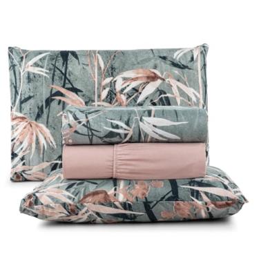 Imagem de Jogo de Cama Casal Box 4 Peças Micropercal 200 Fios com Lençol com Elástico e Fronhas – Toque Aveludado(Bruma)