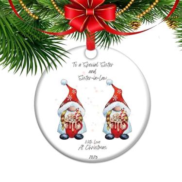 Imagem de Enfeite de Natal para nova irmã na lei, presente engraçado de cunhada, enfeites de Natal secretos de Papai Noel, presente de casamento para nova irmã