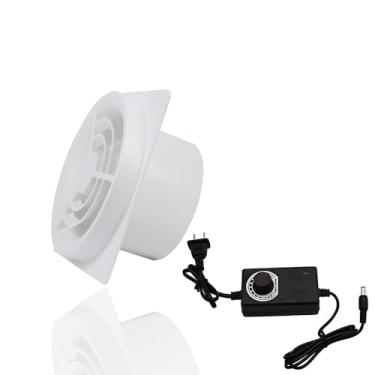 Imagem de Exaustor de parede de 5 cm com regulador de 11 velocidades, extrator de ventilação de tamanho pequeno de 2 W 50 mm para duto de janela, ventilador de ventilação de banheiro com duto de vidro - painel