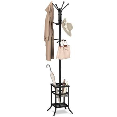 Imagem de Cabide Yoobure Freestanding com porta-guarda-chuva, 12 ganchos