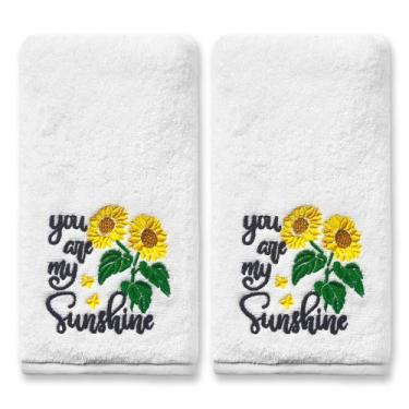 Imagem de Toalhas de mão FUTBU Sunflower, conjunto de decoração de banheiro de 2