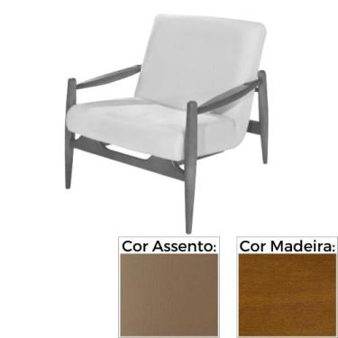 Imagem de Poltrona MH-3710 Herval Madeira Amêndoa Assento Estofado Marrom A