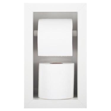 Imagem de  Nicho Porta Papel Higiênico Duplo Para Banheiro Organizador Em Porcel