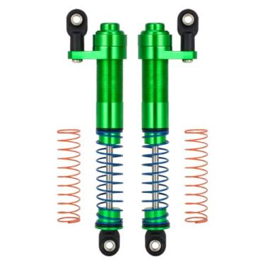 Imagem de Amortecedor RC 80-100 mm Ajustável Rosqueado Amortecedor de Óleo com Tampa Offset para 1/10 Axial SCX10 TRX4 Capra Tamiya LCG Cheater Rigs VS4-10 D90 90046 RC Crawler Car Upgrade Part (Verde)