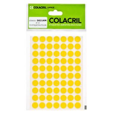 Imagem de Etiqueta Colacril bola 13mm amarelo 420 etiquetas