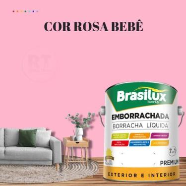 Imagem de Tinta Borracha Líquida Cor Rosa Para Parede 3,2l Acrílica Base De Água