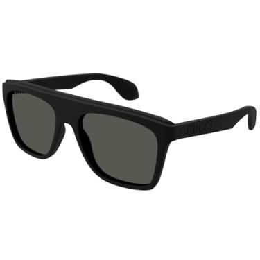 Imagem de Gucci GG1570S 001 Óculos de sol masculinos quadrados preto/cinza