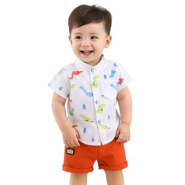 Imagem de Conjunto Roupa Mauricinho Infantil Temático Menino Creme