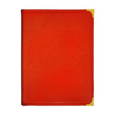 Imagem de YsXoWiui para Cardápio de Restaurante, Pastas de Cardápio Comercial Tamanho A4 Cantos de Metal 9,6 x 12,6 polegadas Suporte para para Bar Restaurante, Vermelho