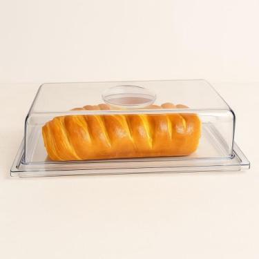 Imagem de Porta Pão Salgados Doces Acrílico Retangular 28x15 Forma - KEITA
