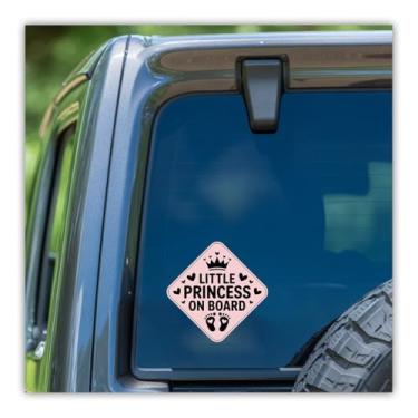 Imagem de Adesivo de vinil Little Princess On Board Baby On Board para janela de carro para-choque sinal de segurança presente para novos pais chá de bebê 18 x 18 centímetros