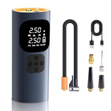 Imagem de Compressor de ar portátil de 150PSI, bomba de ar de inflador de pneu de carro YitaiIns com medidor de pressão digital duplo, luz LED, 6000mAh, 12V DC, 3X mais rápido, sem fio, bomba de pneu