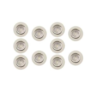 Imagem de KIT 10 Spot Led Cob 7 w Dicróica Direcionável Redondo Embutir branco f