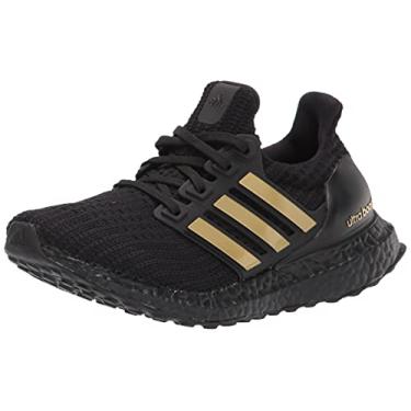 Imagem de adidas Tênis de corrida unissex Ultraboost 4.0 DNA, Preto/dourado metálico/preto, 12.5 Big Kid
