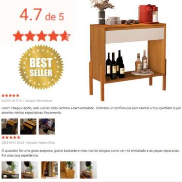 Imagem de Aparador Barzinho Cantinho do Café Pés Modernos Madeira Lyba - Anyben,