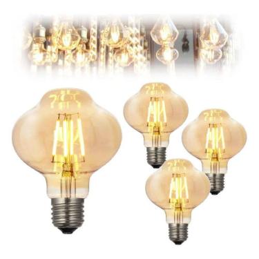 Imagem de 2X Kit 3 Lâmpada Led Filamento Grande Retro Vintage Br85 L80