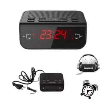 Imagem de Radio Relógio Despertador Digital Alarme Am/Fm