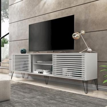 Imagem de Bancada Rack TV até 70 Polegadas  New Frizz  Branco Caemmun