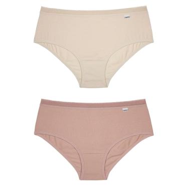 Imagem de Kit Calcinha Feminina 2 Peças Del Rio Cós Largo Cotton Algodão