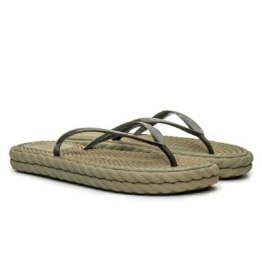 Imagem de Chinelo Sandalia Feminina Tira Lisa Confortavel Elegante Cor Verde Mil