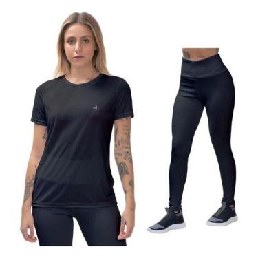 Imagem de Kit Camisa Feminina Academia Calça Legging Cos Alto Treino  - Efect, P