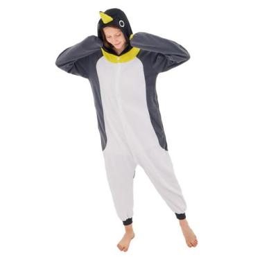 Imagem de Macacão de animais NEWCOSPLAY Grey Penguin para adulto
