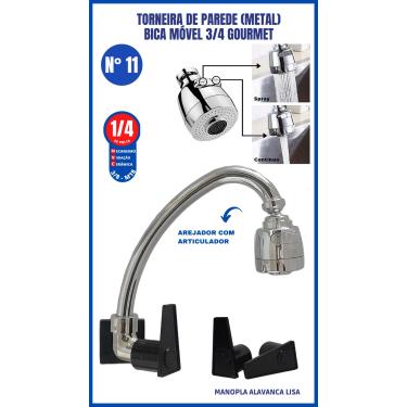 Imagem de Torneira De Parede Metal Bica Movel 3/4 Gourmet
