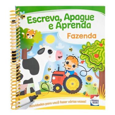 Imagem de Escreva, Apague e Aprenda: Fazenda - HAPPY BOOKS, Sortido
