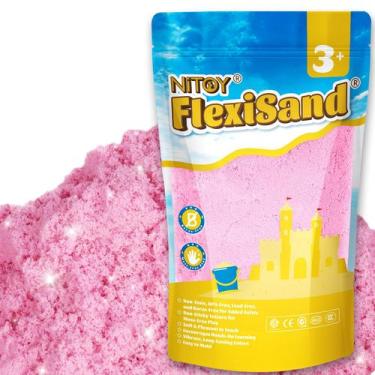 Imagem de Jogue Sand NiToy Flexis e 1 kg Never Dries Out para crianças, rosa