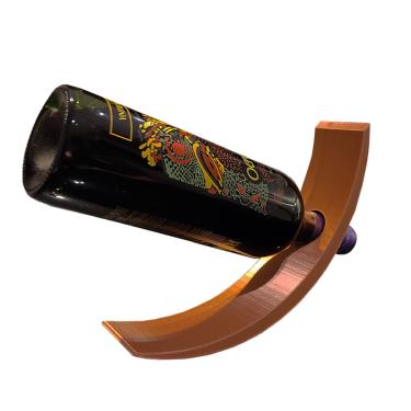 Imagem de Suporte para Garrafa de Vinho Expositor Mesa Luxo Cor Cobre 3D