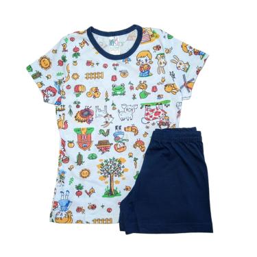 Imagem de Conjunto Pijama Infantil Menina Fazenda Azul Marinho- Kappes