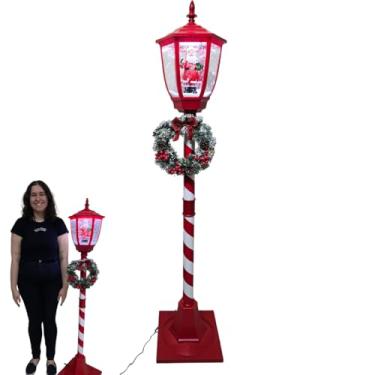 Imagem de Poste Natal Papai Noel Natalino Som Led Musica Decoraçao Cenario Loja Shopping Comercio Evento Festa Fim de Ano