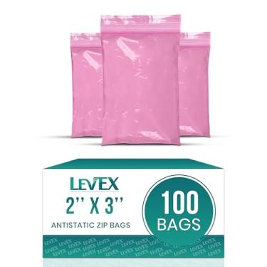 Imagem de Levex - 5 cm x 7,6 cm (100 unidades), 4 mil, resistente, resistente e durável, sacos plásticos de plástico recicláveis antiestáticos com zíper selável para viagem, armazenamento, embalagem e envio