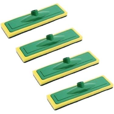 Imagem de Kit com 4 Rodo Abrasivo com Esponja Abrasiva para Limpeza de Pisos e Azulejos