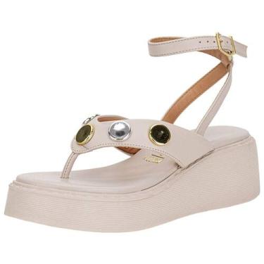 Imagem de Sandália feminina anabela vizzano 6525108, Cinza, 37