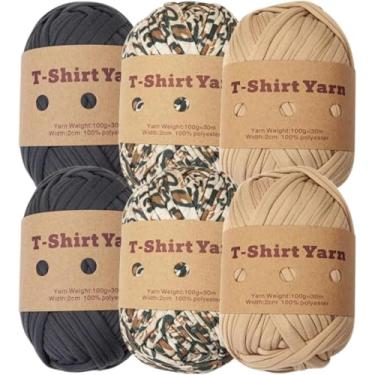 Imagem de 6 Pcs T-shirt Tecido Elástico Fio De Crochê Fio De Camiseta Grosso Para Diy Bolsa Cobertor Almofada Projetos De Crochê, Style L