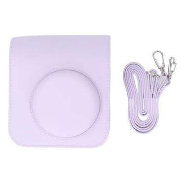 Imagem de Bolsa de couro PU retrô para armazenamento de câmera instantânea portátil para fotografia Mini12 (Roxo)