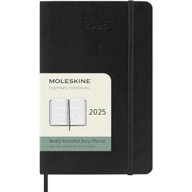 Imagem de Moleskine Classic 12 Month 2025 Weekly Horizontal Planner, Soft Cover, Pocket (3.5" x 5.5"), Black, 144 pages