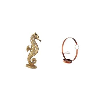 Imagem de Fenteer Escultura de Mesa de Resina Dourada, Ornamento para Escritório, Quarto, Sala de Estar, Armário, Lareira, com Suporte para Garrafas de Vinho de Ferro,