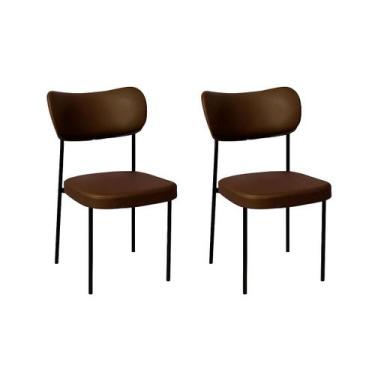 Imagem de Cadeira Sala de Jantar pés em Aço Verona Sintetico Ds Home, Sintético 