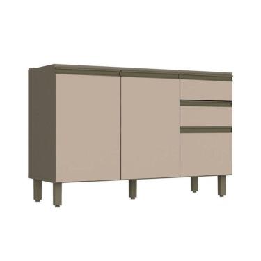 Imagem de Balcão De Cozinha Connect 3 Portas E 2 Gavetas P/ Pia 120cm Duna/cristal - Henn