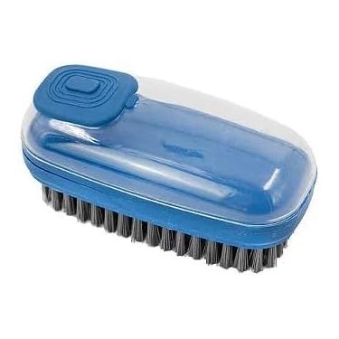 Imagem de Escova Lava Louça com Dispenser de Detergente – Limpeza Rápida e Prática para Cozinha e Lavanderia | Cerdas de Silicone, Compacta e Removível (Azul)