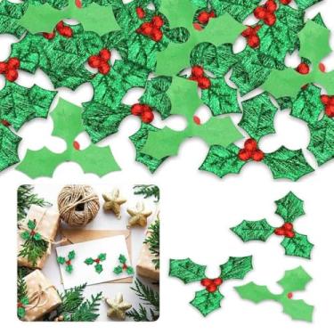 Imagem de 100 peças de decoração artesanal de bagas de azevinho de Natal para etiquetas de presente de guirlanda de Natal